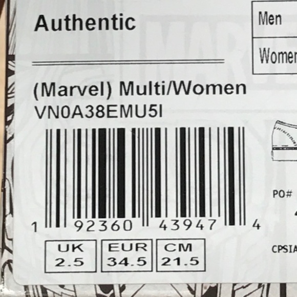 Vans Authentic Marvel Multi Women Shoes - Picture 8 of 8